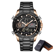 Moška ročna ura NaviForce Racing Line Gold