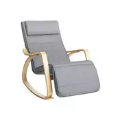 Songmics Gugalnik z nastavljivim naslonom za noge 67x115x91 cm siva