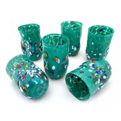 Casa Padrino luxury Murano crystal glass water glass set of 6 green A� 8 x H. 12 cm - Made in Italy