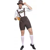 Korbi Preobleka za odrasle, moški kostum Bavarca Oktoberfest, noč čarovnic