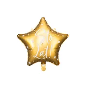 PartyDeco Vse najboljše za rojstni dan! Folija balon z zlatim zvezdastim motivom 40 cm