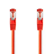 Nedis Omrežni kabel CAT6 | RJ45 moški | RJ45 moški | S/FTP | 1,00 m | Okrogla | LSZH | Rdeča | Oznaka