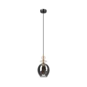 Luster na sajli VELLO 1xE27/15W/230V crna/zadimljeno roze/bež/crna