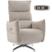 Homestar Električni vrtljiv naslanjač 76x88x111 cm bež