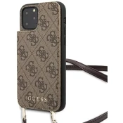 Ovitek Guess iPhone 11 Pro Max brown hard case 4G Crossbody (GUHCN65CB4GB)