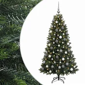 Vidaxl Umjetno božično drevo z okrasnimi kroglami 240 cm 300 LED