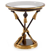 Casa Padrino luxury baroque side table antique gold/dark brown - Magnificent solid wood table with glass top - Luxury furniture in baroque style - Baroque furniture - Made in Italy