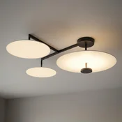 Vibia Flat LED stropna svetilka 4-krilna O 55 cm bela - Dnevna soba/jedilnica - Skandinavski - bel, črn - Kovina