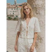 Pieces Ženska bluza Tyla, Kratki rukav, Bela