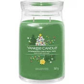 Yankee Candle Dišeča sveča Podpis v steklu velika Shimmering Christmas Tree 567g