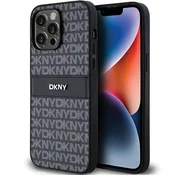 DKNY Etui DKNY Leather Mono Stripe & Metal Logo za iPhone 14 Pro - črno