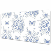 Decormat Podloga za pisalno mizo Butterflies and flowers 120x60 cm