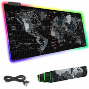 Osvetljena XXL LED RGB računalniška podloga za miško in tipkovnico 90x40cm