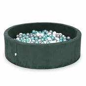 shumee Suhi bazen 130x40 Corduroy Green 700 kroglic: bela, srebrna, kovinsko turkizna