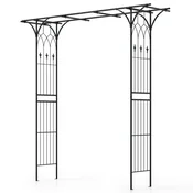 Northix Kovinski vrtni lok za vzpenjavke črn vremensko odporen 206x53x206 cm