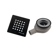 TRENECA odtok za prho, dia. 90 mm, DN40, črna mat prevleka - Črna - Polysan - 24 - Plastika - 90 - 14