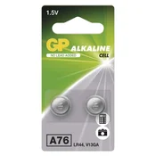Baterija GP gumbna alkalna LR44 A76F 2 blister 2/1
