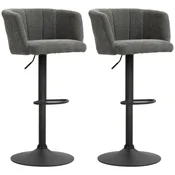 Homestar Set barskih stolov nastavljive višine 59x53x89-110 cm temno siva