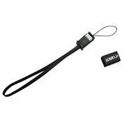 Kabel LOGO USB 2.0, USB-A moški – microUSB moški, 0,3 m - črn, z zapestnim trakom, razprodaja