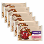 PURINA ONE MINI Dog Sensitive Losos v soku 6 x (4 x 85g)