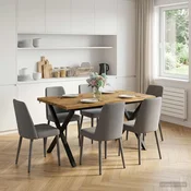 vidaXL 120 x 80 x 75 cm Masiven les akacije Bela in črna Pravokotna