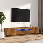 2-dijelni set TV ormarica LED boja dimljenog hrasta drveni