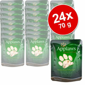 APPLAWS HRANA ZA MAČKE 24 X 70 G PIŠČANEC IN ŠPARGLJI