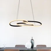 Paul Neuhaus LED-visoka svetilka TWIST, črna, dolžina 76 cm, kovinsko stikalo Switchdim - Dnevna soba/jedilnica - Sodobni - Aluminij
