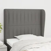 Vidaxl vidaXL Vzglavnik s krilci temno siv 83x23x118/128 cm blago