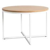 BE HANTEL Klubska mizica 70 cm zlati hrast/bela skandinavska