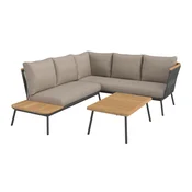 Ambia Garden LOUNGE GARNITURA tekstilno pletivo, tkanina tikovina masivno aluminij