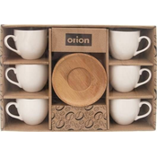 ORION darilni set porcelanastih skodelic inkrožnikov WHITELINE, 6 kosov