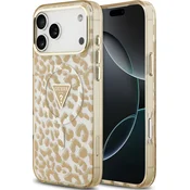 Ovitek Guess Leopard Glitter MagSafe ovitek za iPhone 17 Pro rjav (GUHMP17LHLEGTGLW)