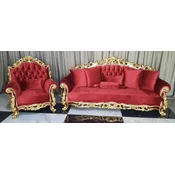 Casa Padrino luxury baroque living room set red/brown/gold - 2 Baroque Sofas & 2 Baroque Armchairs - Luxury living room furniture in baroque style - Baroque furniture - Baroque furnishings
