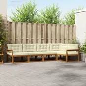 Set vanjskih sofa s jastukom 5 pcs Prirodna i krem