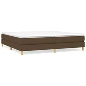 Vidaxl Posteljni okvir z vzmetmi temno rjav 200x200 cm blago