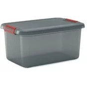 Siva plastična kutija za pohranu s poklopcem 59x39x28 cm K Latch Box – KIS