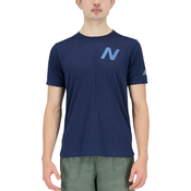 Majica kratkih rukava za trčanje New Balance Impact boja: tamno plava, s tiskom