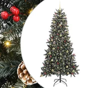 Vidaxl Umestno božično drevo Zelena 240 cm PVC, plastika in jeklo