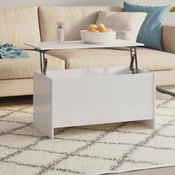 Stolic za kavu sjajni bijeli 102x55,5x52,5 cm konstruirano drvo