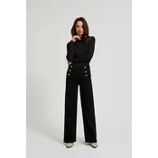 Womens jeans with decorative buttons MOODO - black