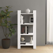 Ormaric za knjige / pregrada bijeli 60x35x125 cm masivno drvo