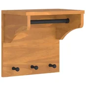 Vidaxl Stenski obešalnik za plašče SANDNES 43x30x42 cm les borovega