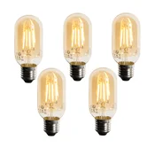 Komplet 5 E27 zatemnljiva LED zlata žarnica T45 4W 300 lm 2200K
