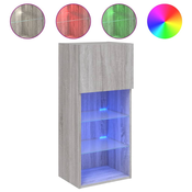 MAISON CHIC TV omarica - TV stojalo - Televizijska omarica z LED lučkami siva sonoma 40,5x30x90 cm, (21700122)