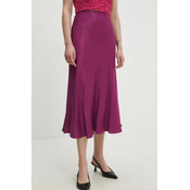Suknja Answear Lab boja: ružicasta, midi, širi se prema dolje