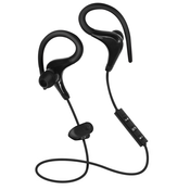 AVIZAR Stereo Bluetooth športne slušalke - Izjemno udobne silikonske ušesne zanke Torbica za shranjevanje - črna, (20731484)