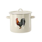 Emajlirani lonec z motivom petelina kremni 7l 22cm 81318