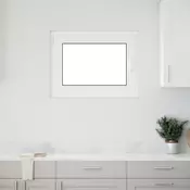 vidaXL Okno za klet RISOR Bela 80 x 50 cm PVC in steklo