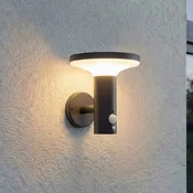 PRIOS LED-sončna stenska svetilka Kalen, 17 cm, črna, s senzorjem - Sodobni - črna, bela - Kovina